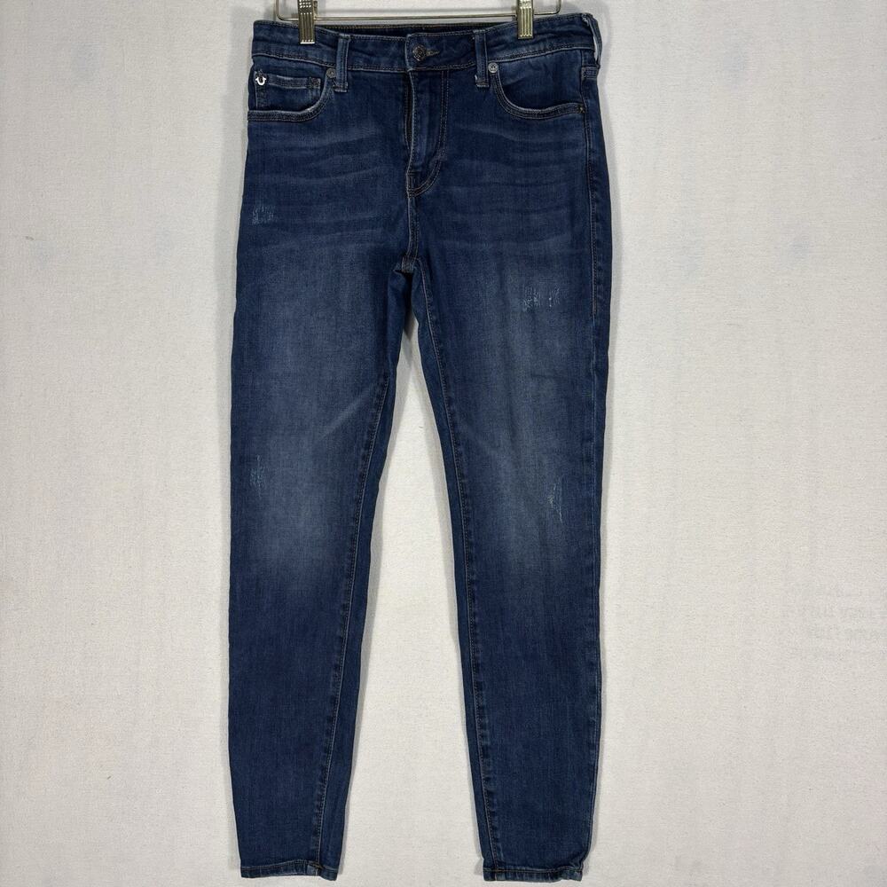 True Religion Jennie Curvy Jeans Womens 28 Mid Rise Skinny Denim Distressed